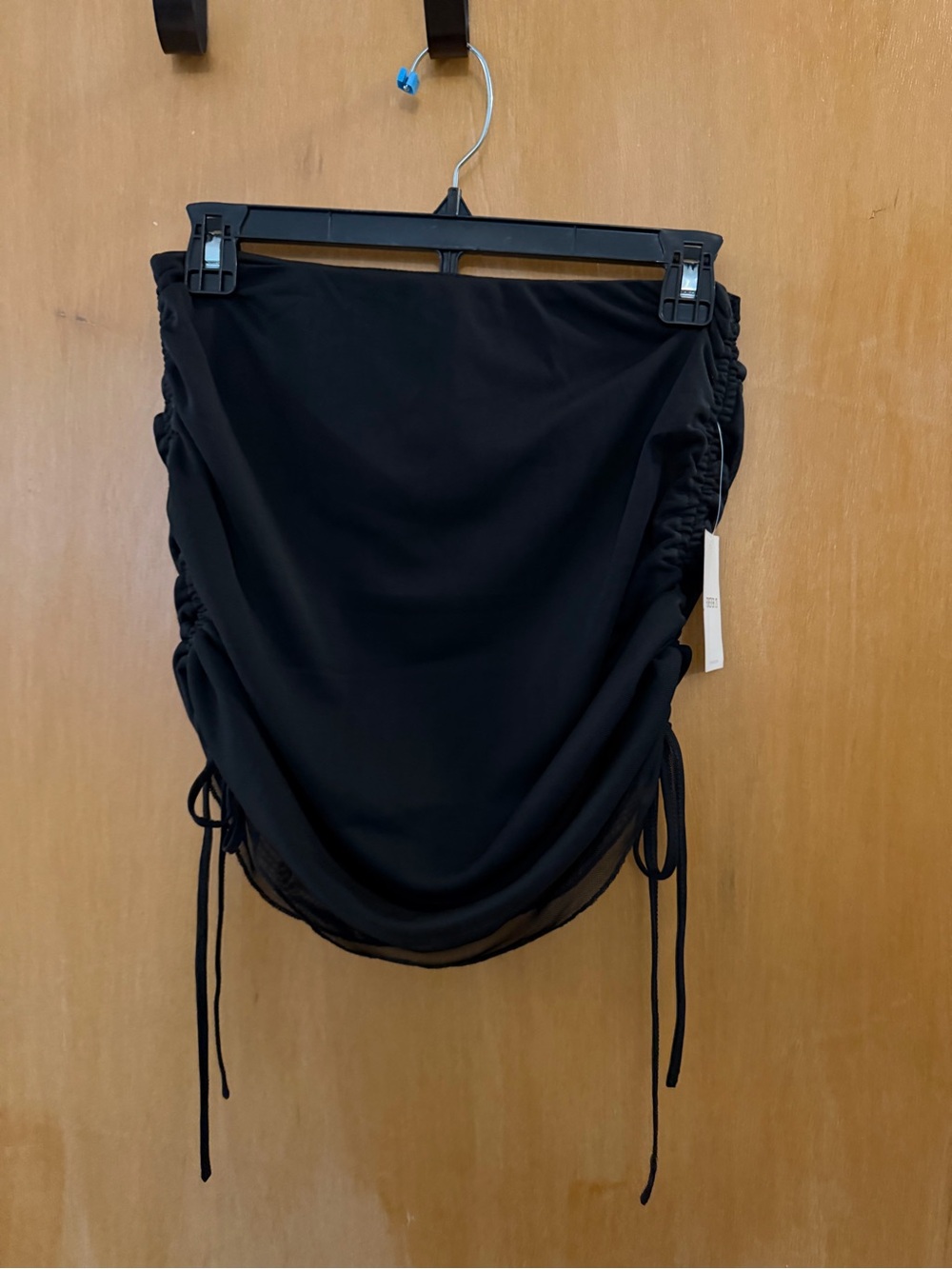 Forever 21 Black Mini Skirt with Ruched Drawstring Detail